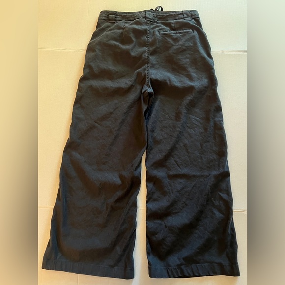 🌈 HUDSON Black Wide Leg Flare Linen Pants High Rise Size 30/10 - Picture 13 of 13